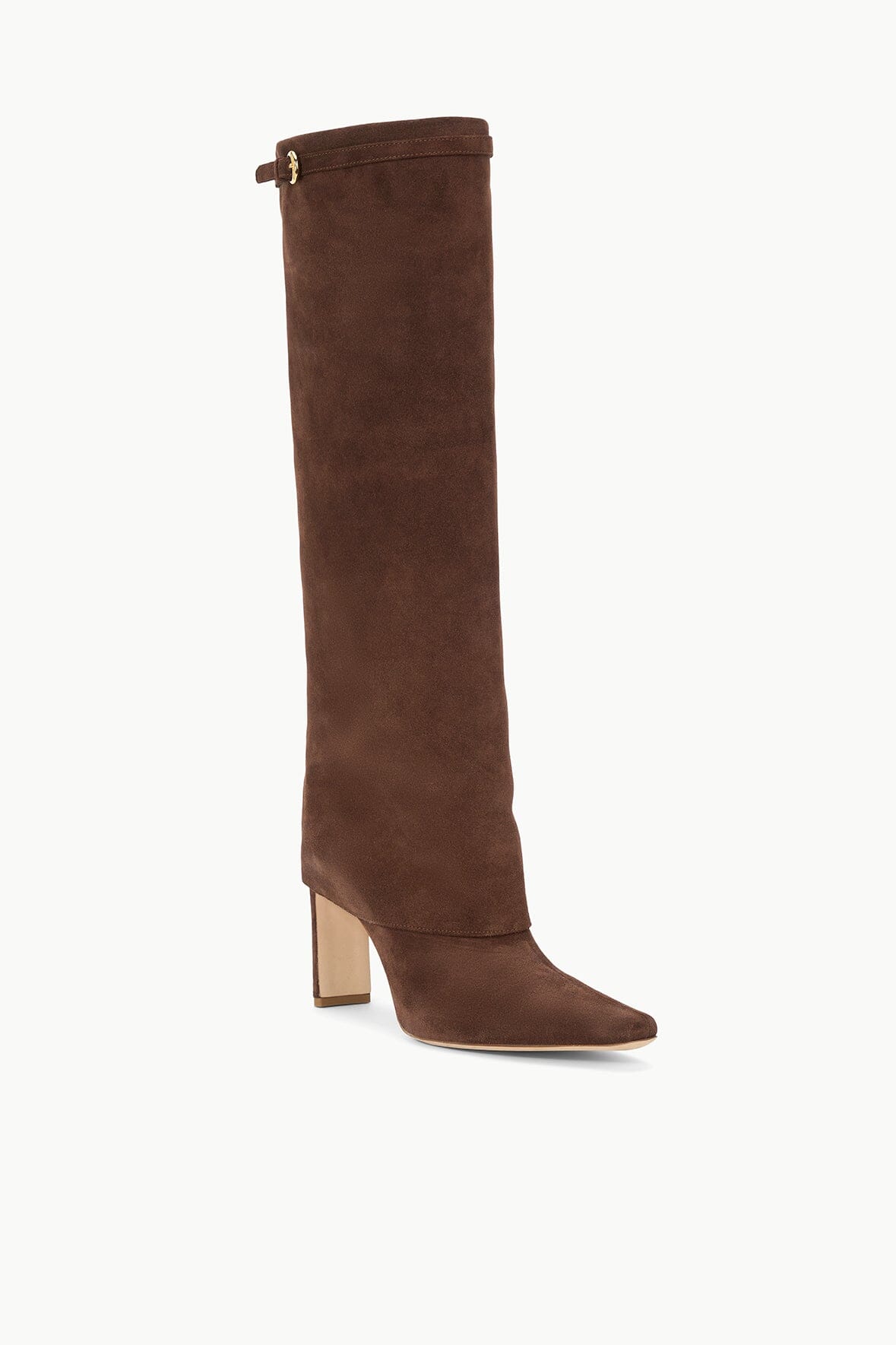 WALLY FOLDOVER HIGH HEEL BOOT | MAHOGANY SUEDE